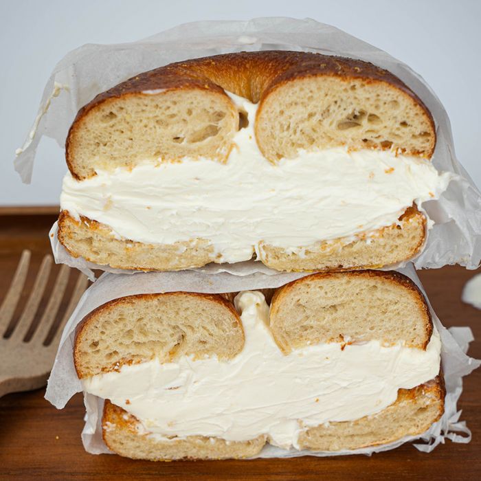 kosher bagel with cream cheese