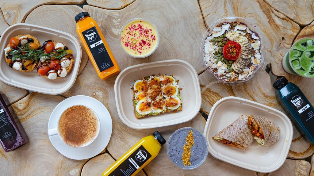 healthy spread of juice and foods from PureFyx in Cleveland