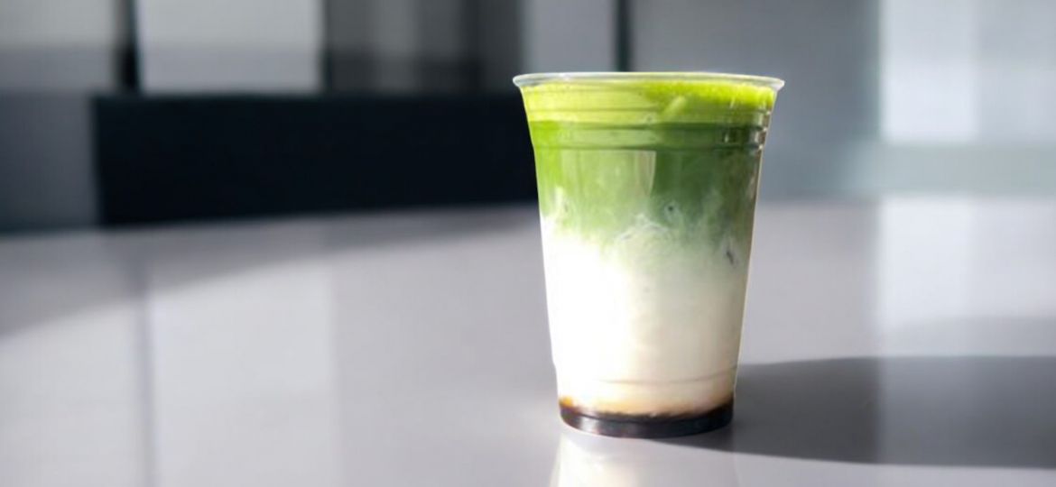 salted vanilla matcha in to go cup from PureFyx in Cleveland